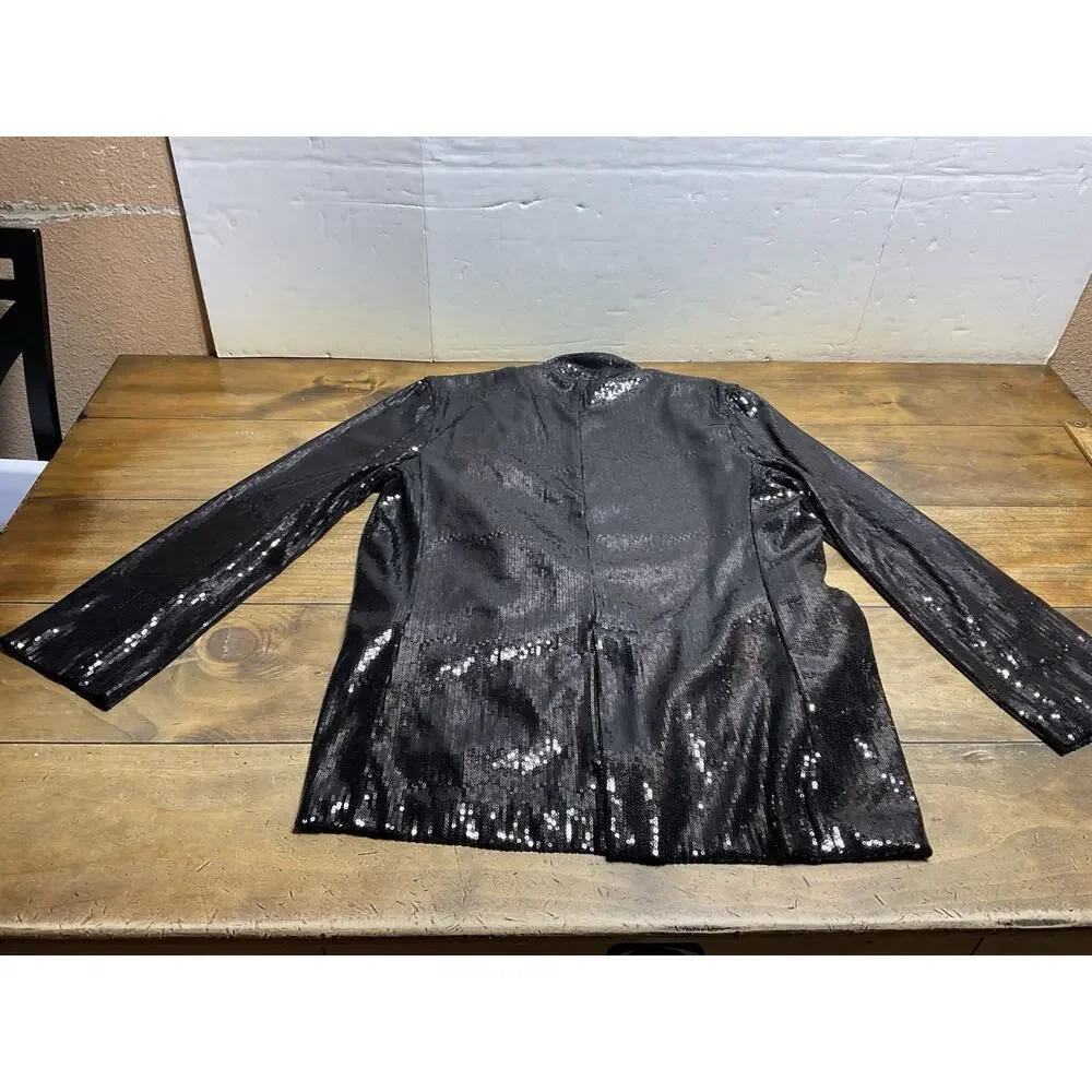 RIPLEY RADER Black Sequin Oversized Blazer Jacket Size 2 Small NWT